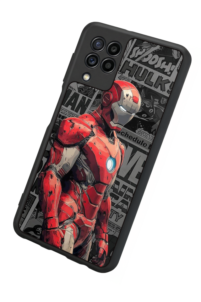 Samsung Galaxy M22 Uyumlu  Iron Man ( Demir Adam ) Tasarımlı Glossy Premium Kılıf