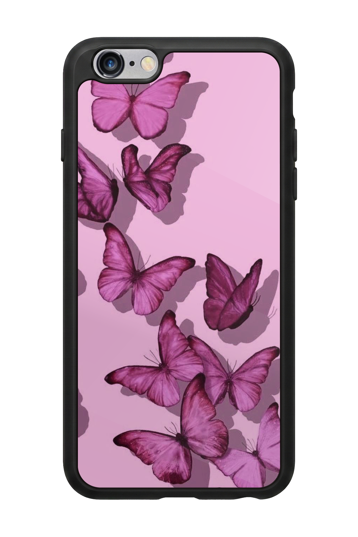 iPhone 6s Plus Uyumlu Kelebek Tasarımlı Glossy Premium Kılıf