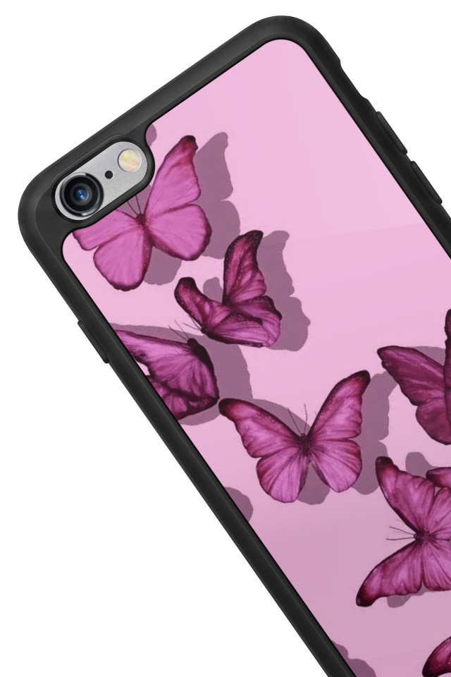 iPhone 6s Plus Uyumlu Kelebek Tasarımlı Glossy Premium Kılıf