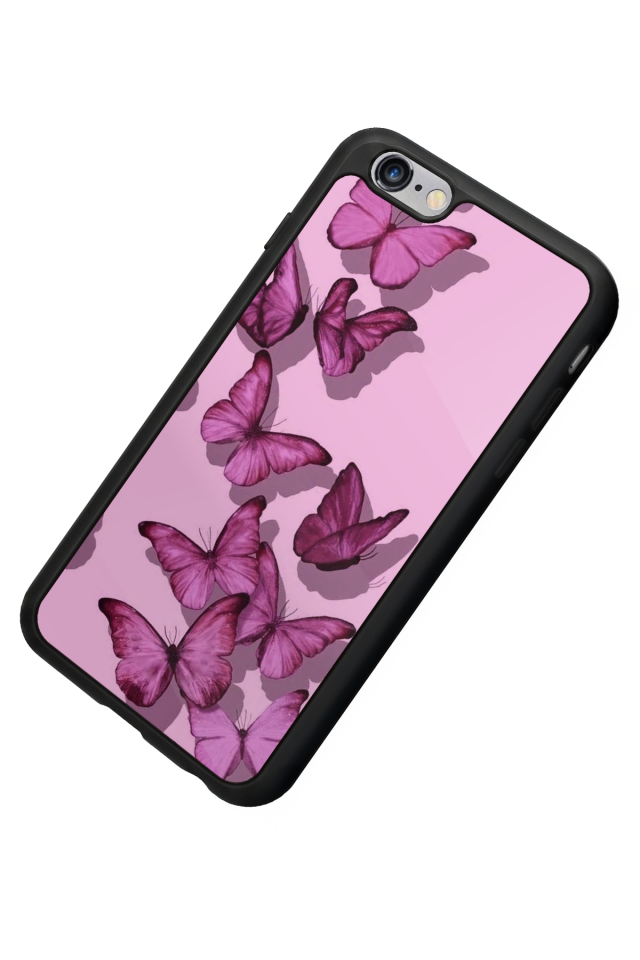 iPhone 6s Plus Uyumlu Kelebek Tasarımlı Glossy Premium Kılıf