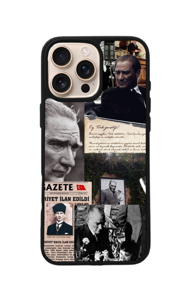 iPhone 14 Pro Uyumlu Mustafa Kemal Ataturk Tasarımlı Glossy Premium Kılıf
