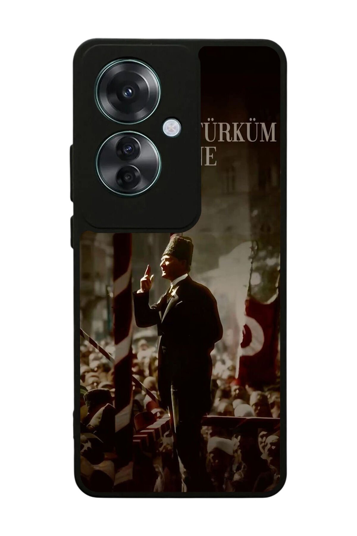 Oppo Reno 11F Uyumlu Mustafa Kemal Ataturk Tasarımlı Glossy Premium Kılıf