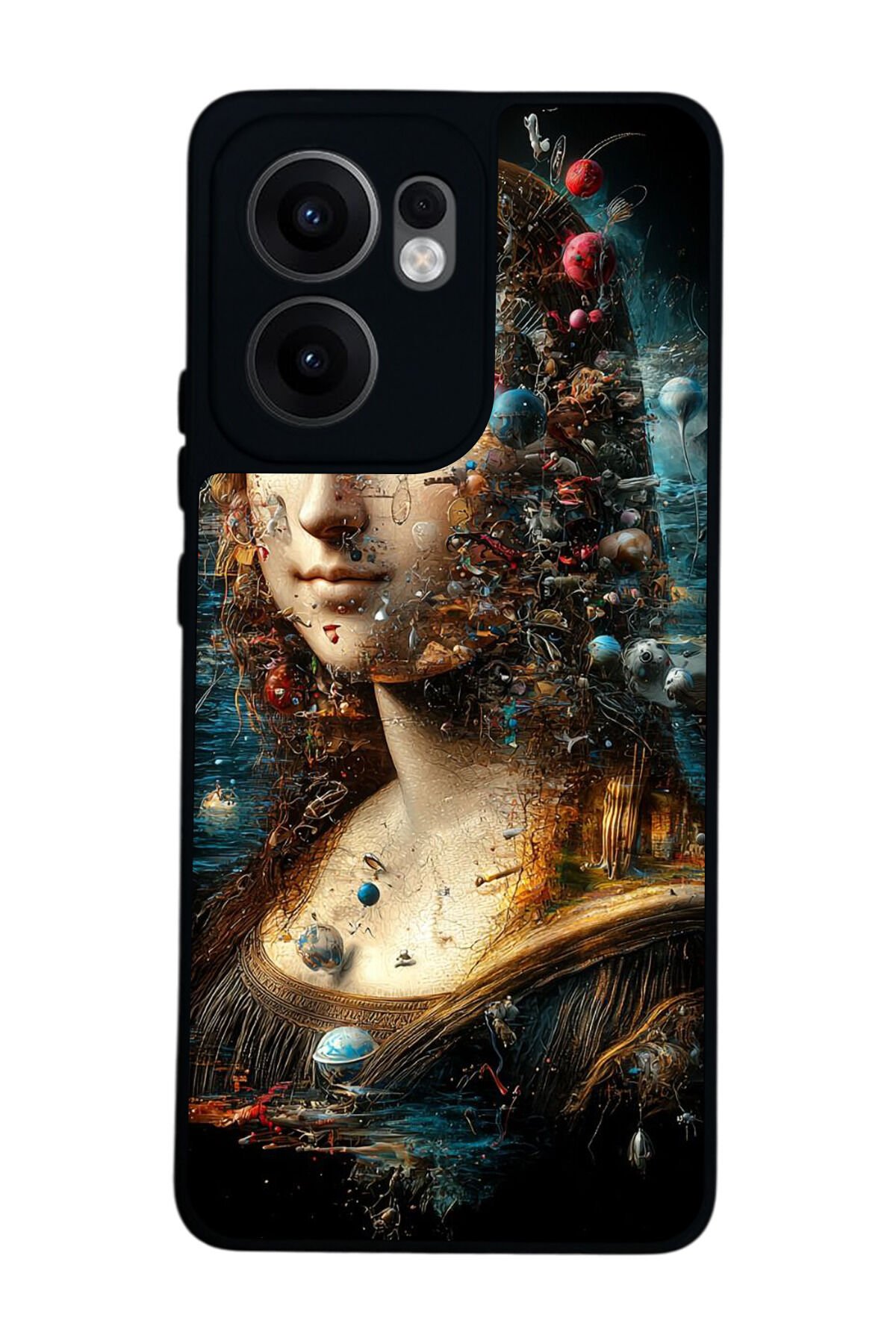 Oppo Reno 13F Uyumlu Monalisa Tasarımlı Glossy Premium Kılıf