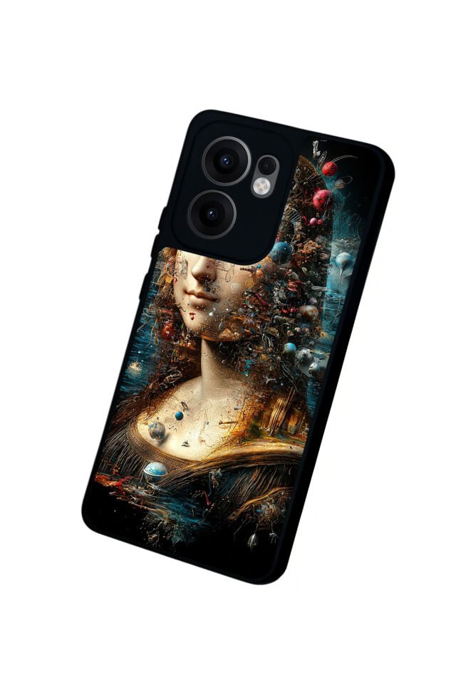 Oppo Reno 13F Uyumlu Monalisa Tasarımlı Glossy Premium Kılıf