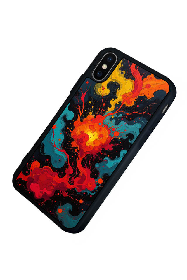 iPhone X/ XS Uyumlu Abstract Tasarımlı Glossy Premium Kılıf