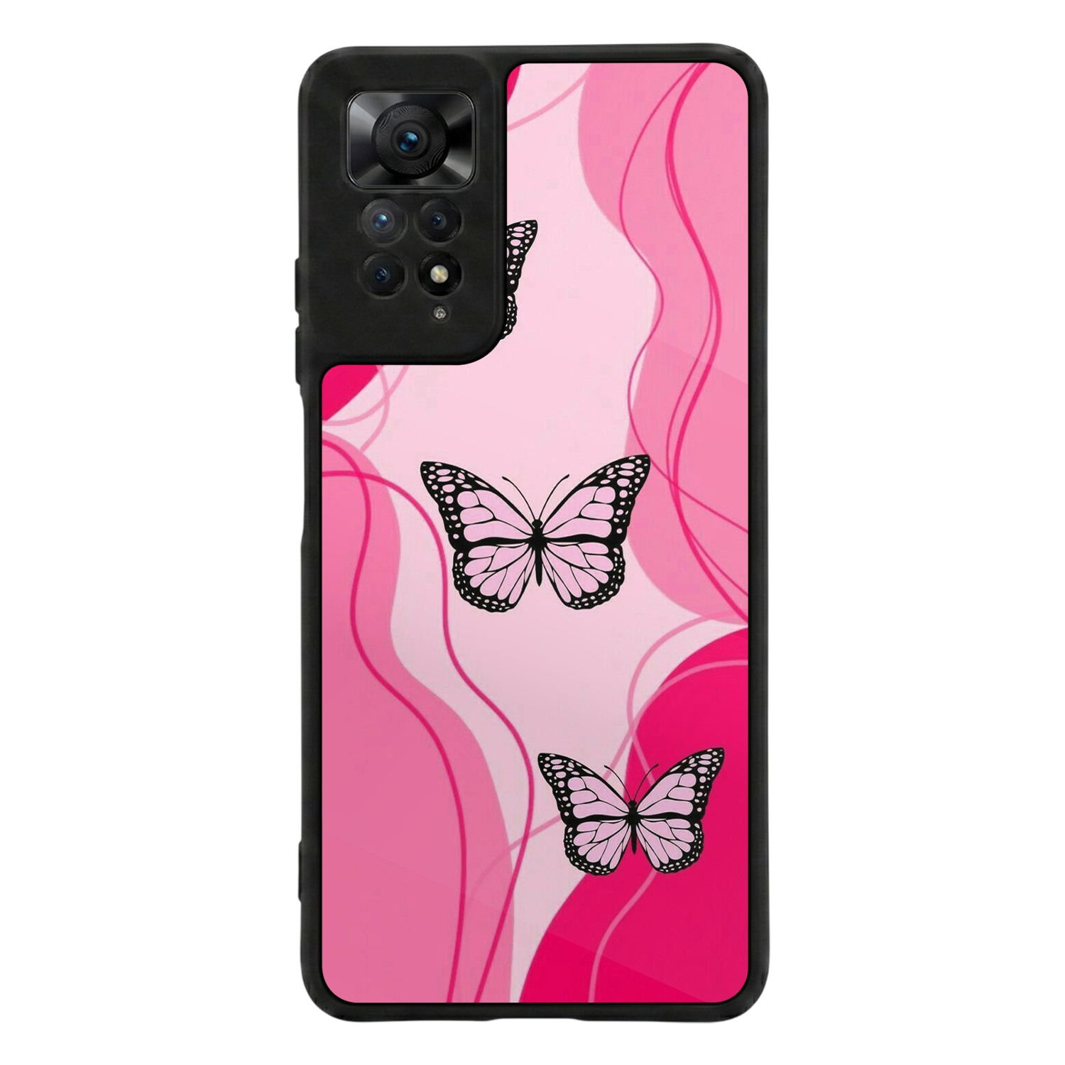 Xiaomi Redmi Note 11 Pro Uyumlu Kelebek Tasarımlı Glossy Premium Kılıf