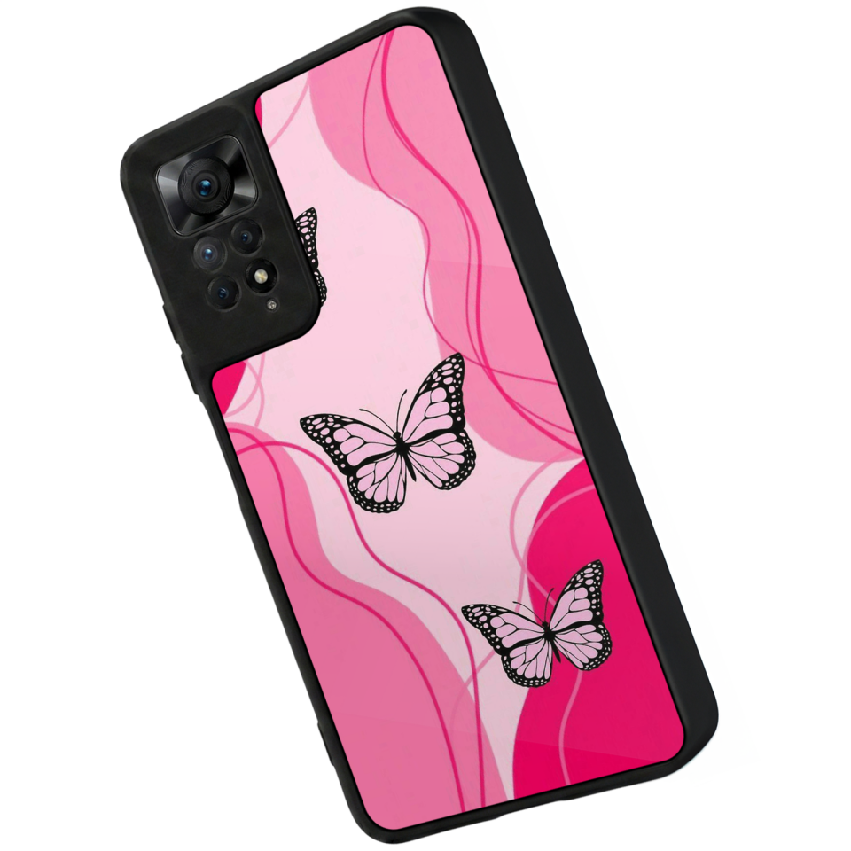 Xiaomi Redmi Note 11 Pro Uyumlu Kelebek Tasarımlı Glossy Premium Kılıf