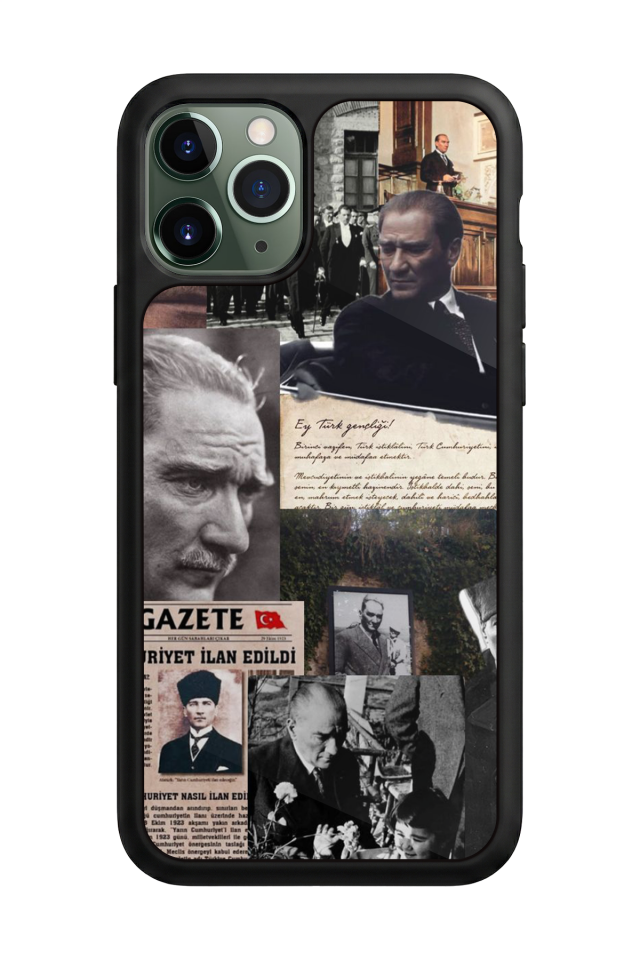iPhone 11 Pro Max Uyumlu Mustafa Kemal Ataturk Tasarımlı Glossy Premium Kılıf
