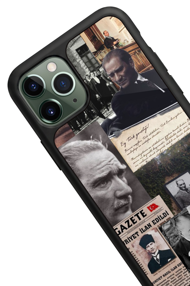 iPhone 11 Pro Max Uyumlu Mustafa Kemal Ataturk Tasarımlı Glossy Premium Kılıf