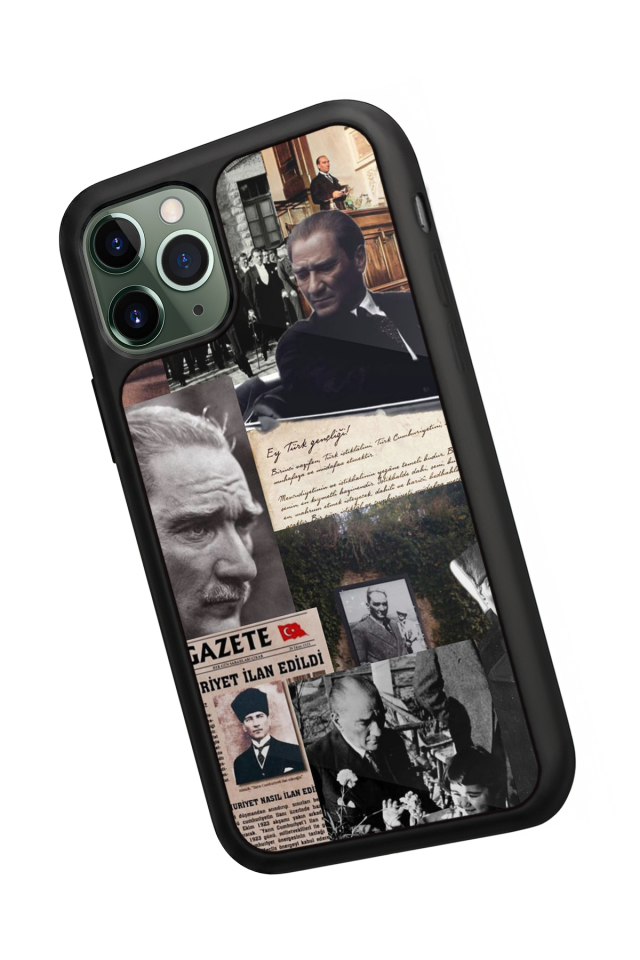 iPhone 11 Pro Max Uyumlu Mustafa Kemal Ataturk Tasarımlı Glossy Premium Kılıf