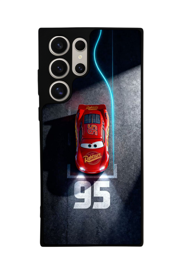 Samsung Galaxy S24 Ultra Uyumlu Şimsek McQueen Tasarımlı Glossy Premium Kılıf