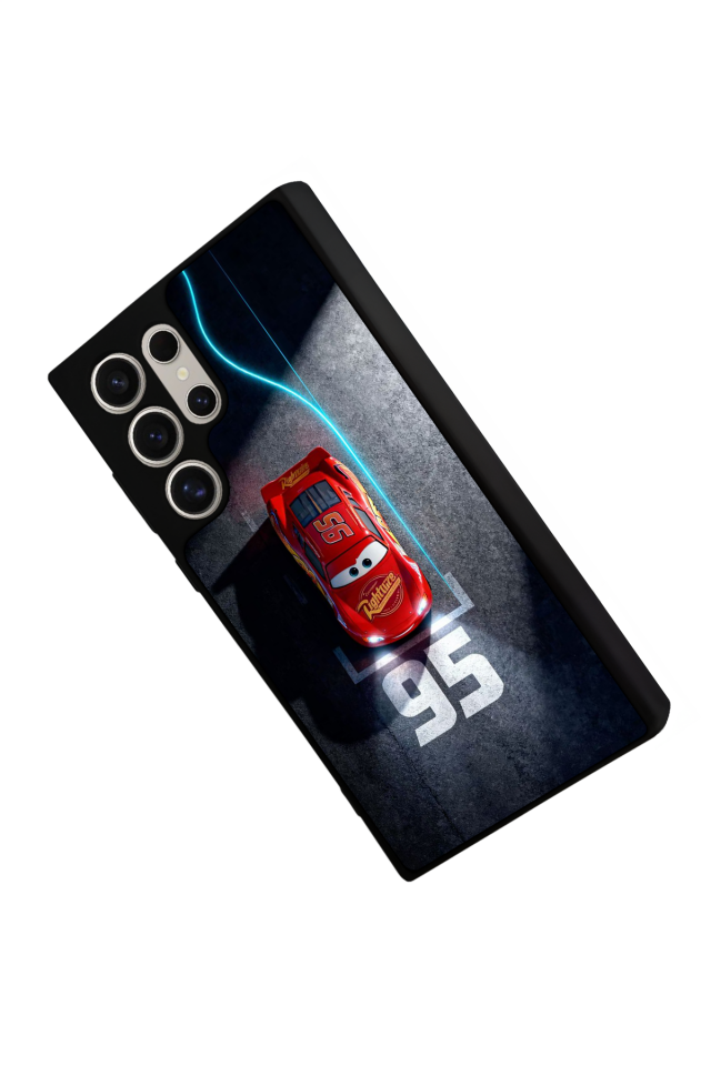 Samsung Galaxy S24 Ultra Uyumlu Şimsek McQueen Tasarımlı Glossy Premium Kılıf