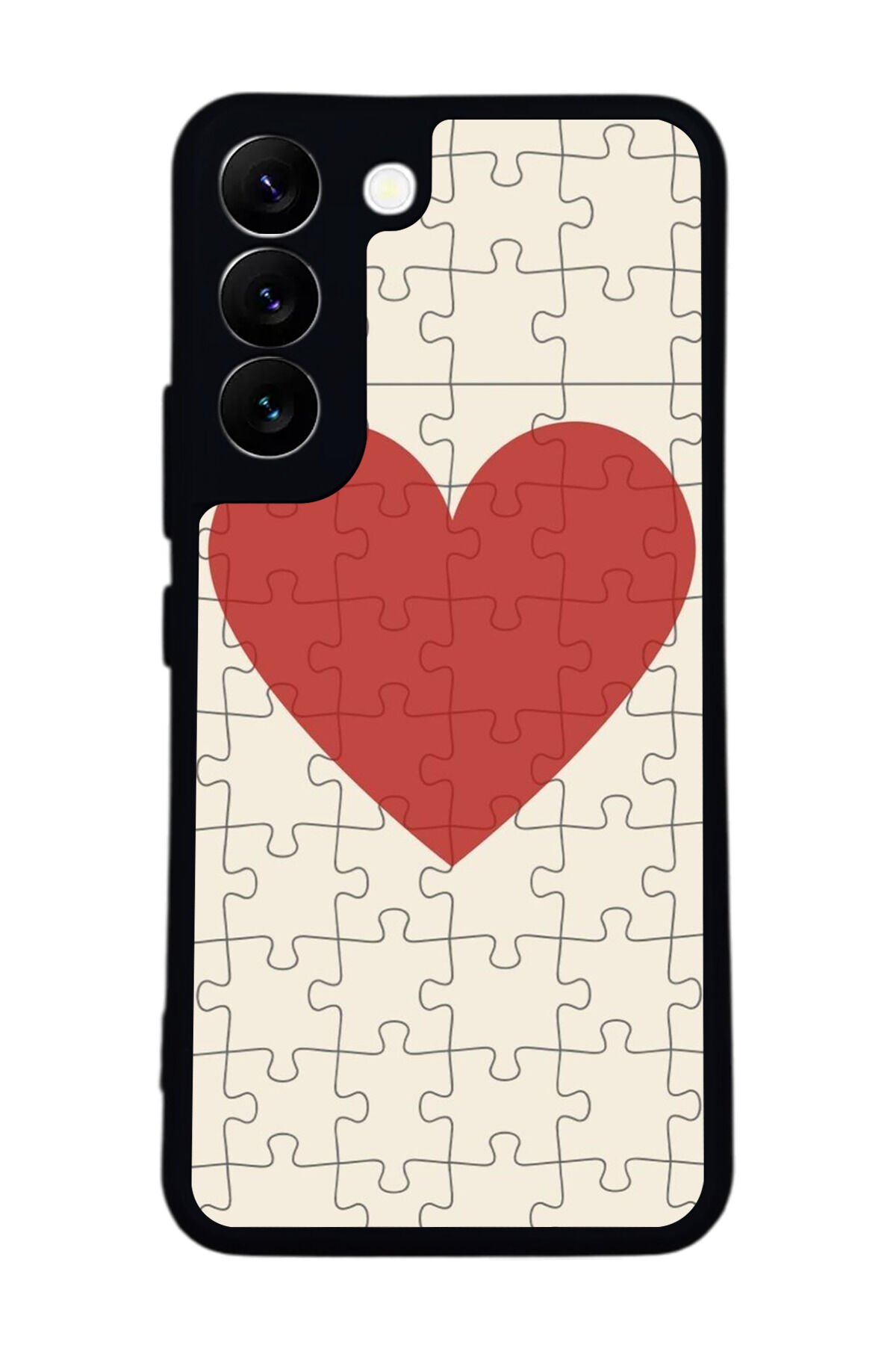 Samsung Galaxy S22 Uyumlu Kalp Love Tasarımlı Glossy Premium Kılıf