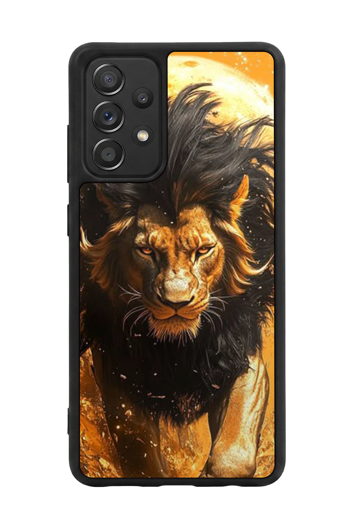 Samsung Galaxy A72 Uyumlu Aslan Tasarımlı Glossy Premium Kılıf