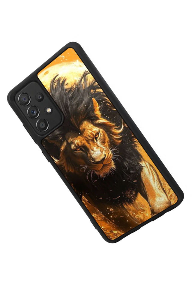 Samsung Galaxy A72 Uyumlu Aslan Tasarımlı Glossy Premium Kılıf