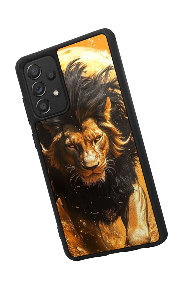 Samsung Galaxy A72 Uyumlu Aslan Tasarımlı Glossy Premium Kılıf