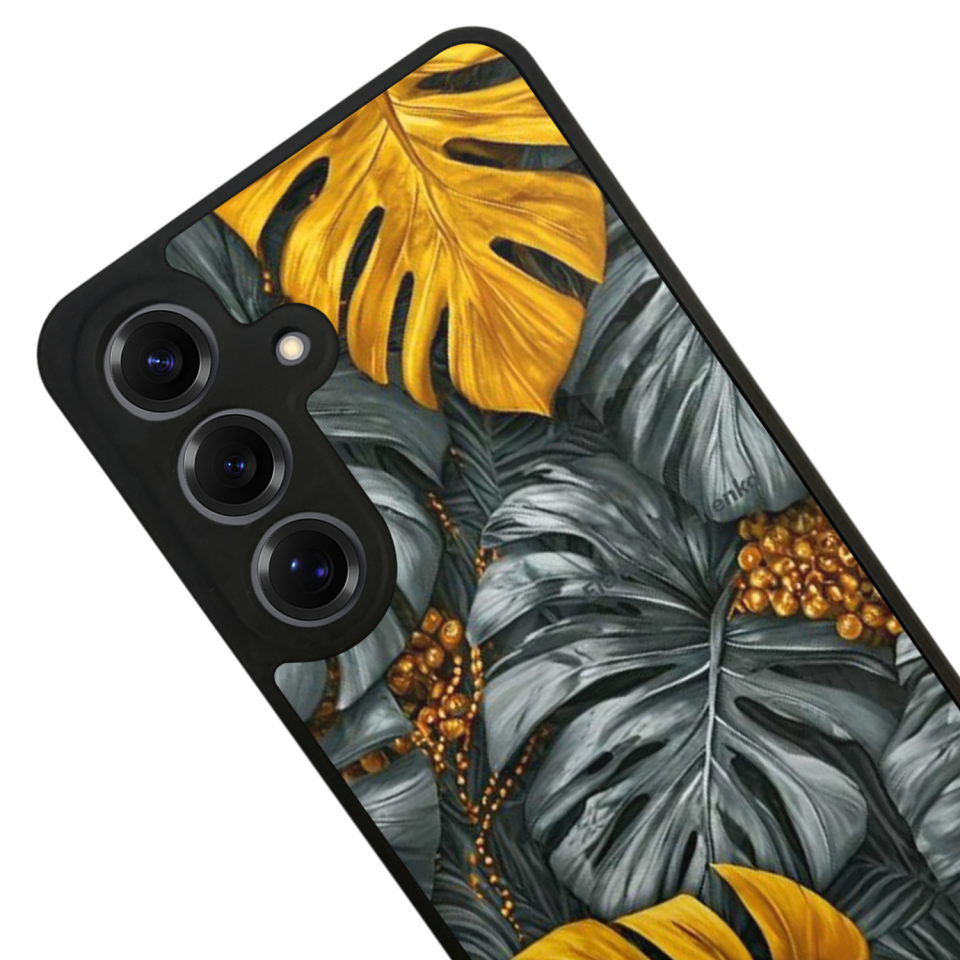 Samsung Galaxy S25 Uyumlu Botanik Tasarımlı Glossy Premium Kılıf