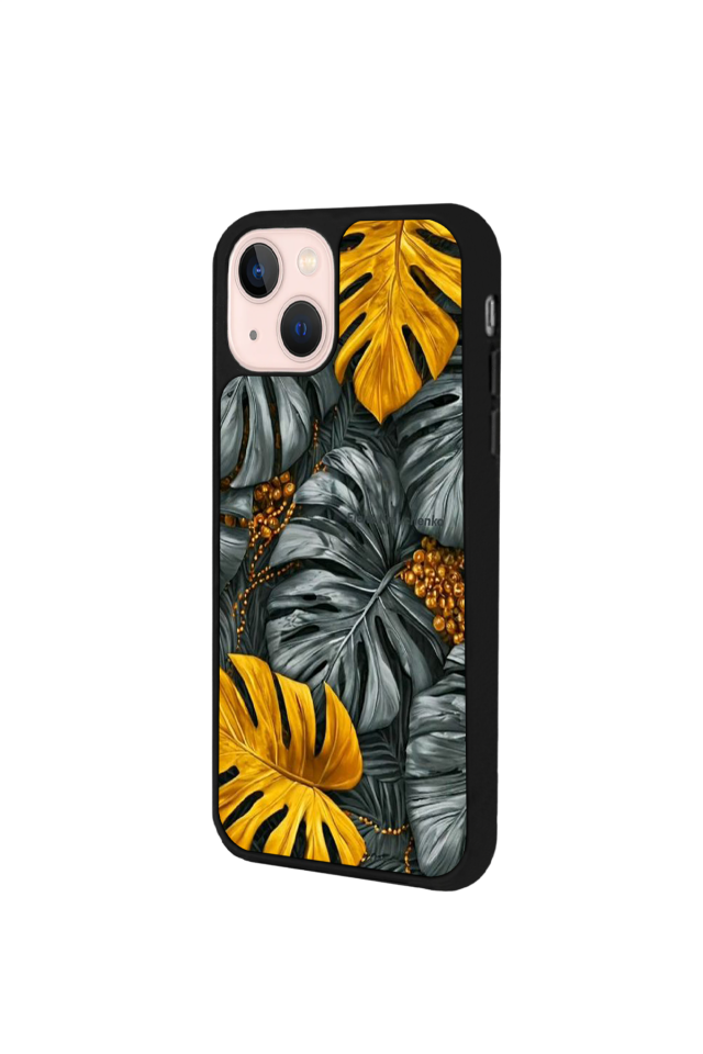 iPhone 13/14 Uyumlu Botanik Tasarımlı Glossy Premium Kılıf