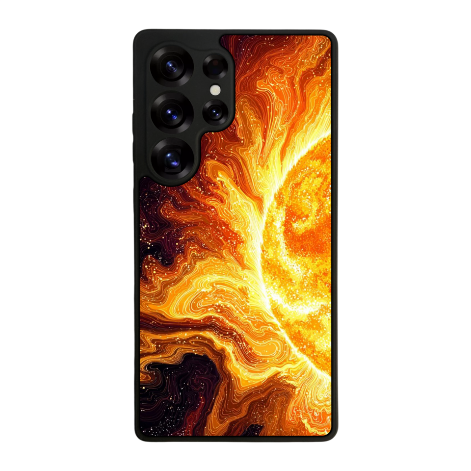 Samsung Galaxy S25 Ultra Uyumlu Güneş Tasarımlı Glossy Premium Kılıf