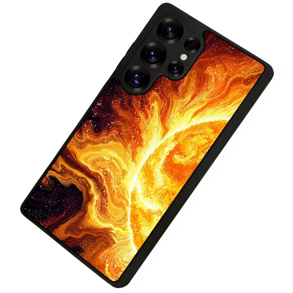 Samsung Galaxy S25 Ultra Uyumlu Güneş Tasarımlı Glossy Premium Kılıf