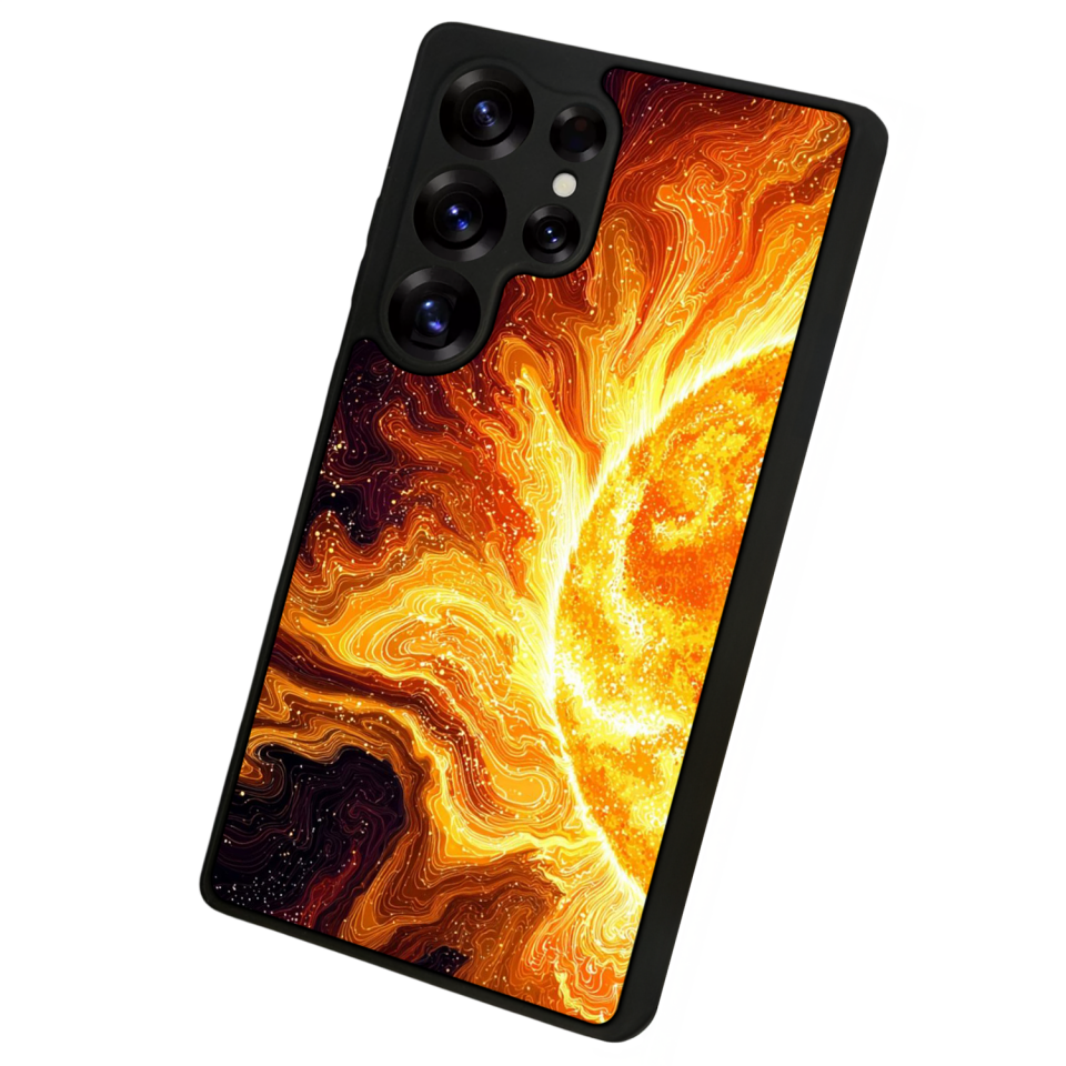 Samsung Galaxy S25 Ultra Uyumlu Güneş Tasarımlı Glossy Premium Kılıf