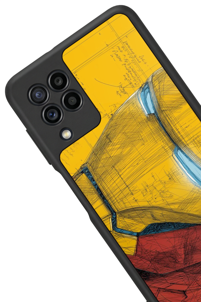 Samsung Galaxy M22 Uyumlu  Iron Man ( Demir Adam ) Tasarımlı Glossy Premium Kılıf
