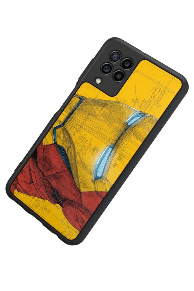 Samsung Galaxy M22 Uyumlu  Iron Man ( Demir Adam ) Tasarımlı Glossy Premium Kılıf