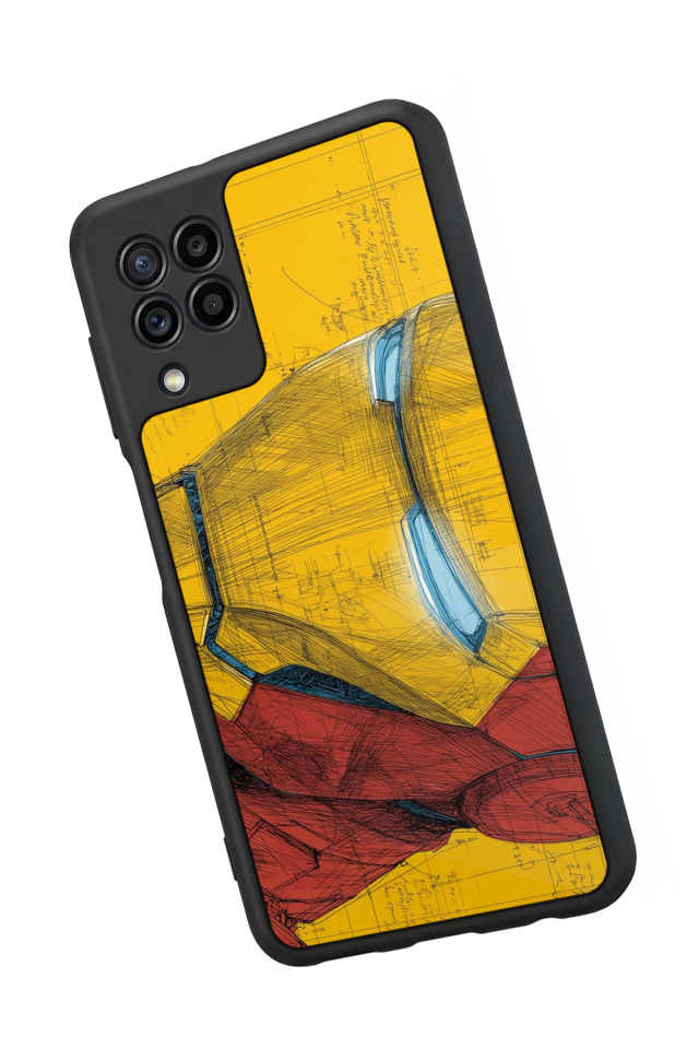 Samsung Galaxy M22 Uyumlu  Iron Man ( Demir Adam ) Tasarımlı Glossy Premium Kılıf