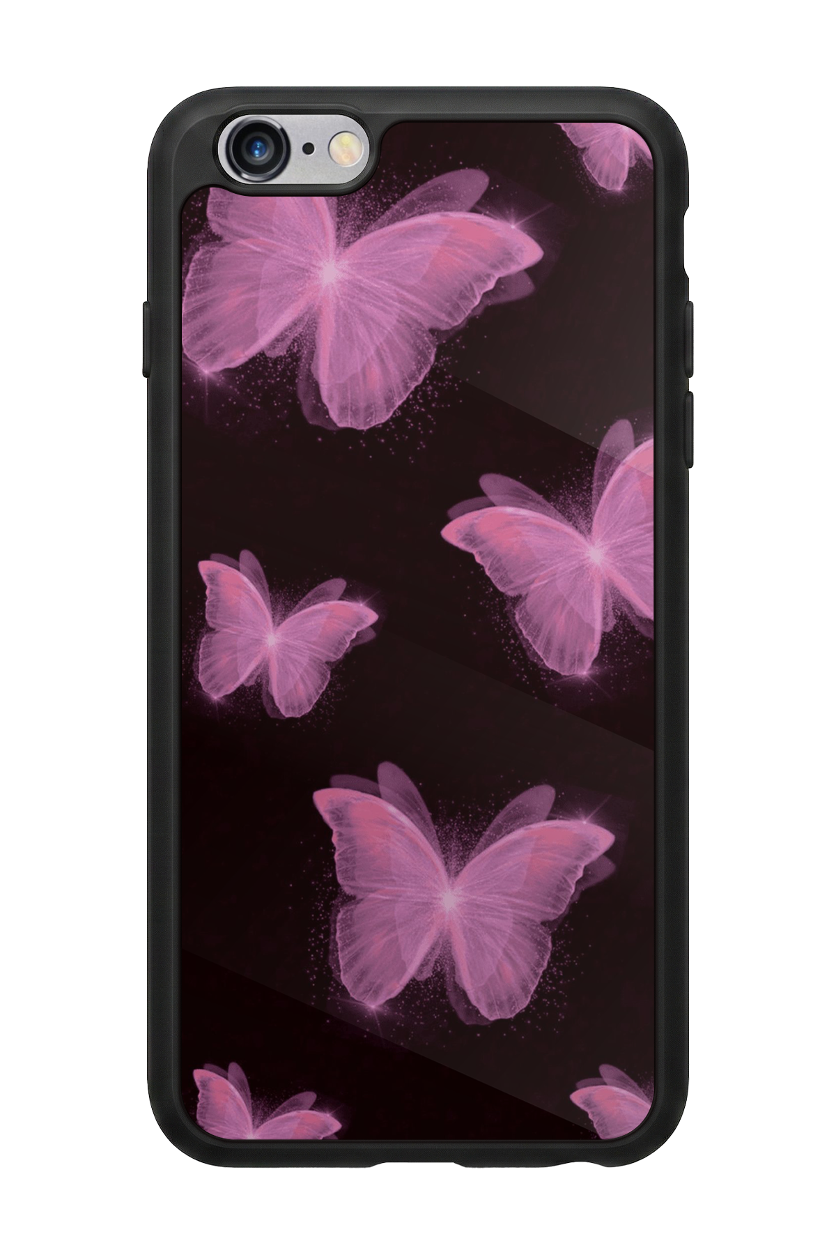 iPhone 6s Plus Uyumlu Kelebek Tasarımlı Glossy Premium Kılıf