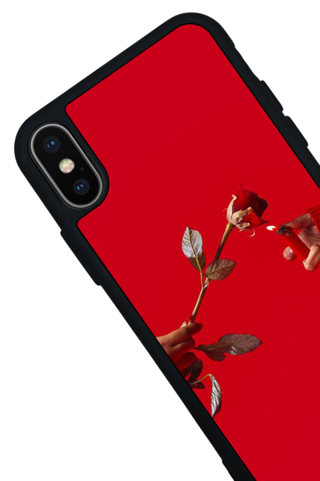 iPhone XS Max Uyumlu Kirmizi Tasarımlı Glossy Premium Kılıf
