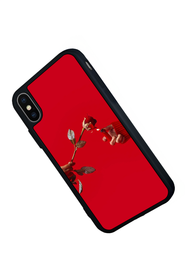 iPhone XS Max Uyumlu Kirmizi Tasarımlı Glossy Premium Kılıf