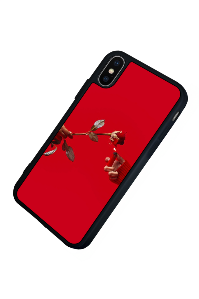 iPhone XS Max Uyumlu Kirmizi Tasarımlı Glossy Premium Kılıf