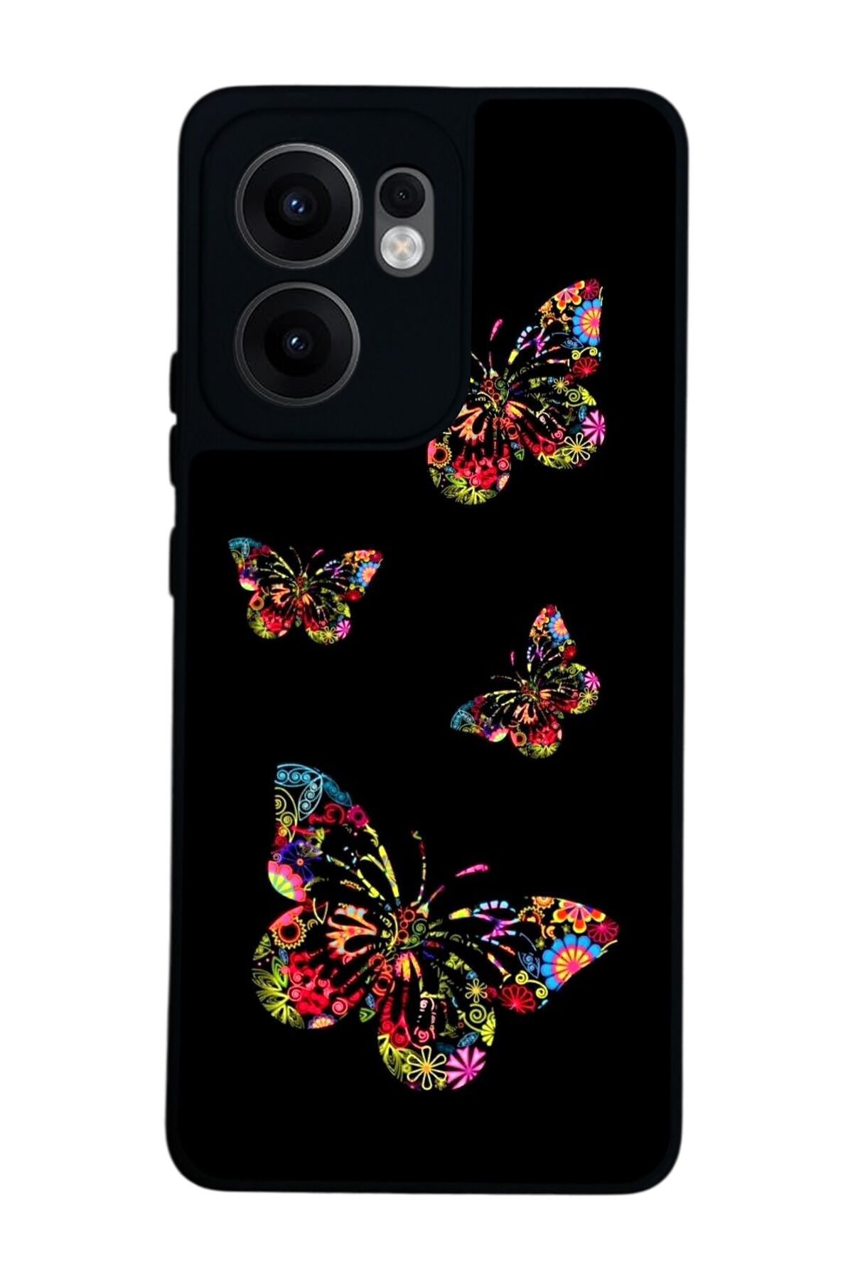 Oppo Reno 13F Uyumlu Kelebek Tasarımlı Glossy Premium Kılıf
