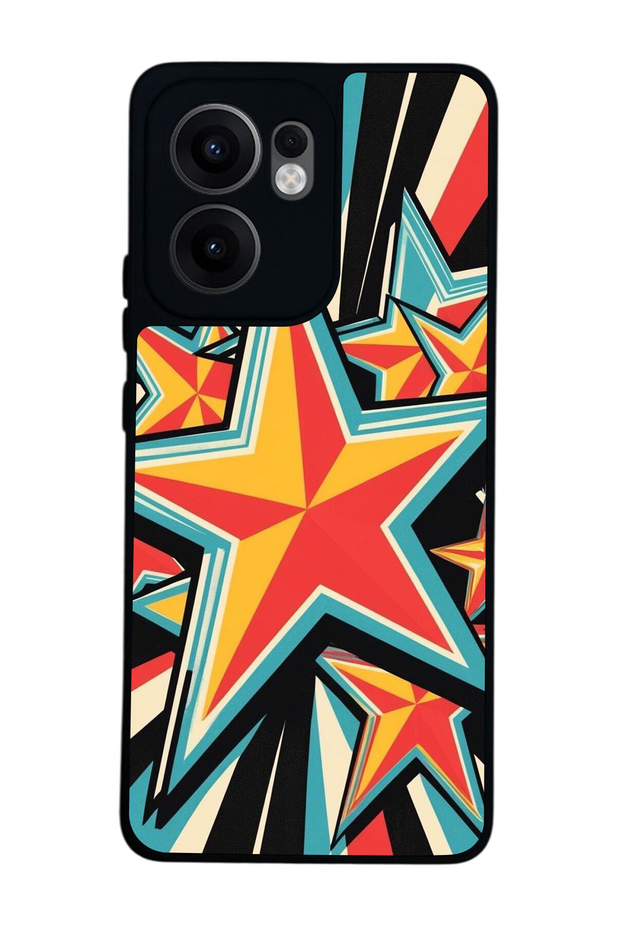 Oppo Reno 13F Uyumlu Retro Yildizlar Tasarımlı Glossy Premium Kılıf
