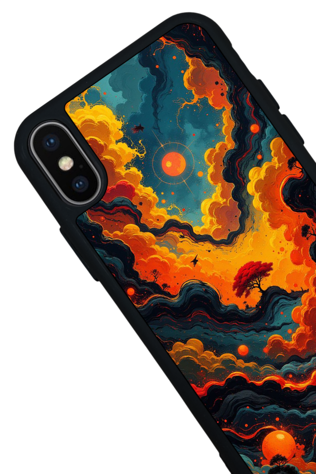 iPhone X/ XS Uyumlu Abstract Tasarımlı Glossy Premium Kılıf