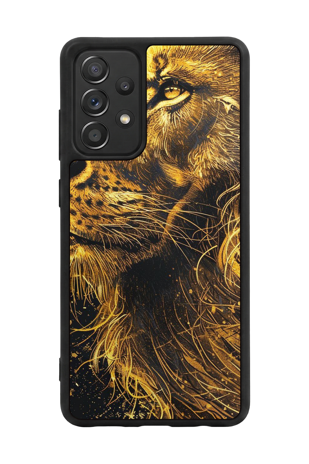 Samsung Galaxy A72 Uyumlu Aslan Tasarımlı Glossy Premium Kılıf