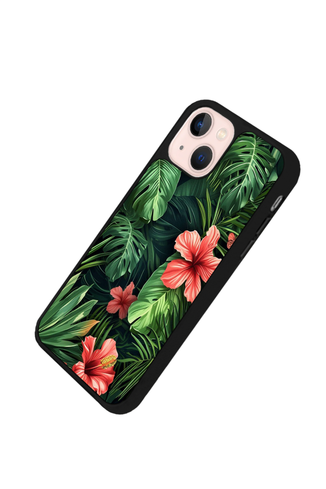 iPhone 13/14 Uyumlu Botanik Tasarımlı Glossy Premium Kılıf