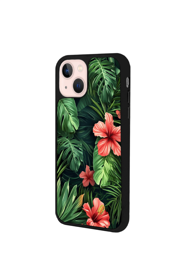 iPhone 13/14 Uyumlu Botanik Tasarımlı Glossy Premium Kılıf