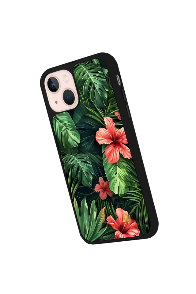 iPhone 13/14 Uyumlu Botanik Tasarımlı Glossy Premium Kılıf