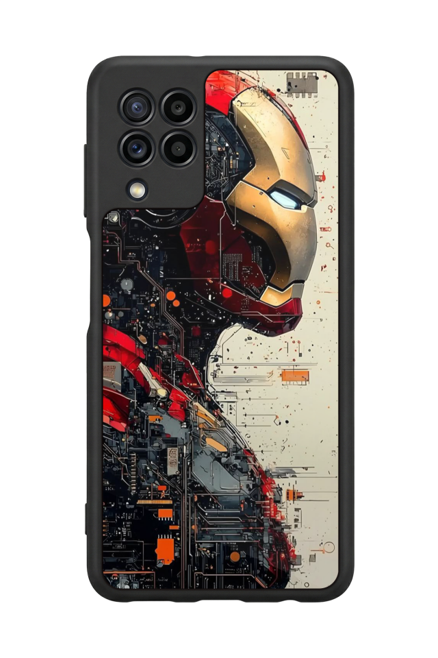 Samsung Galaxy M22 Uyumlu  Iron Man ( Demir Adam ) Tasarımlı Glossy Premium Kılıf