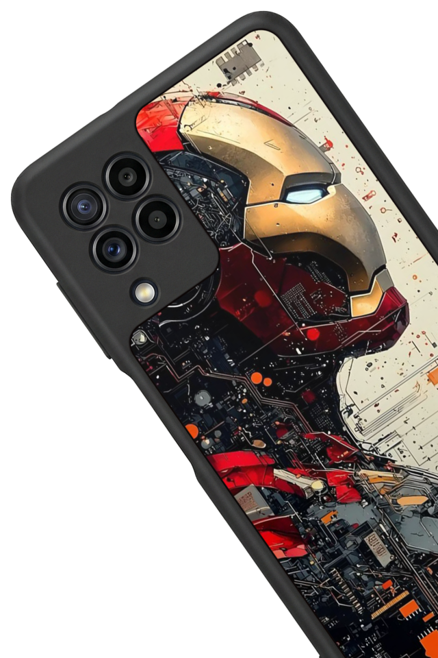 Samsung Galaxy M22 Uyumlu  Iron Man ( Demir Adam ) Tasarımlı Glossy Premium Kılıf
