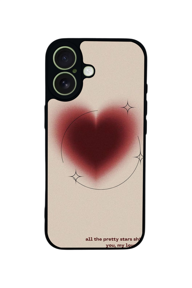 iPhone 17 Uyumlu Kalp Love Tasarımlı Glossy Premium Kılıf