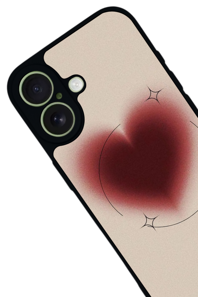 iPhone 17 Uyumlu Kalp Love Tasarımlı Glossy Premium Kılıf