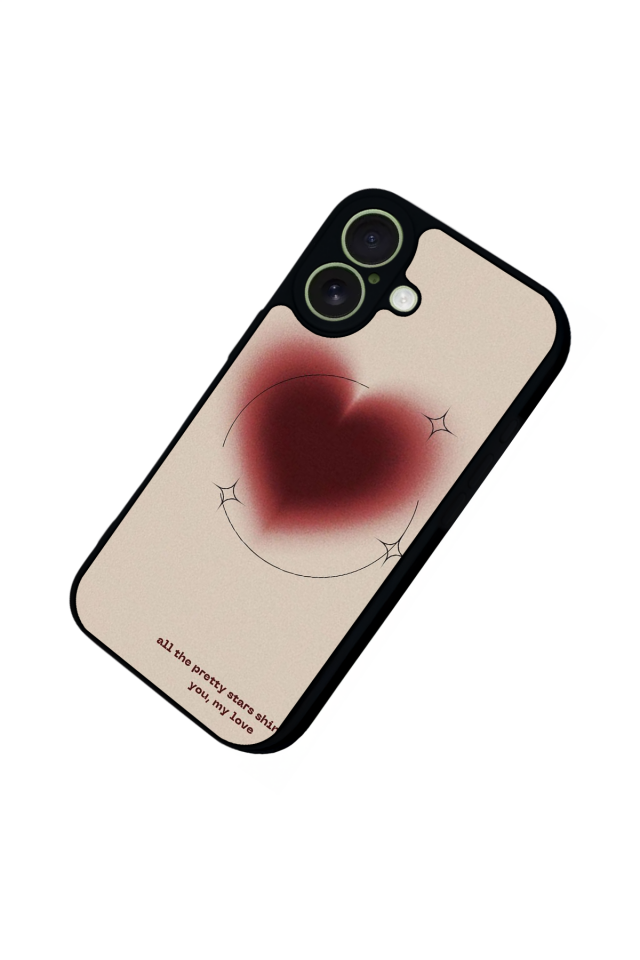 iPhone 17 Uyumlu Kalp Love Tasarımlı Glossy Premium Kılıf