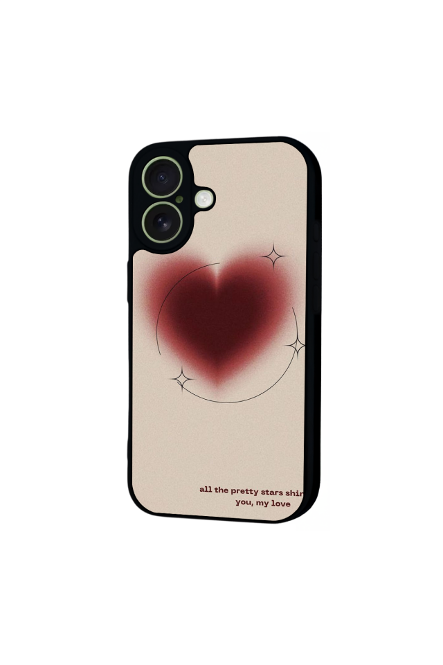 iPhone 17 Uyumlu Kalp Love Tasarımlı Glossy Premium Kılıf