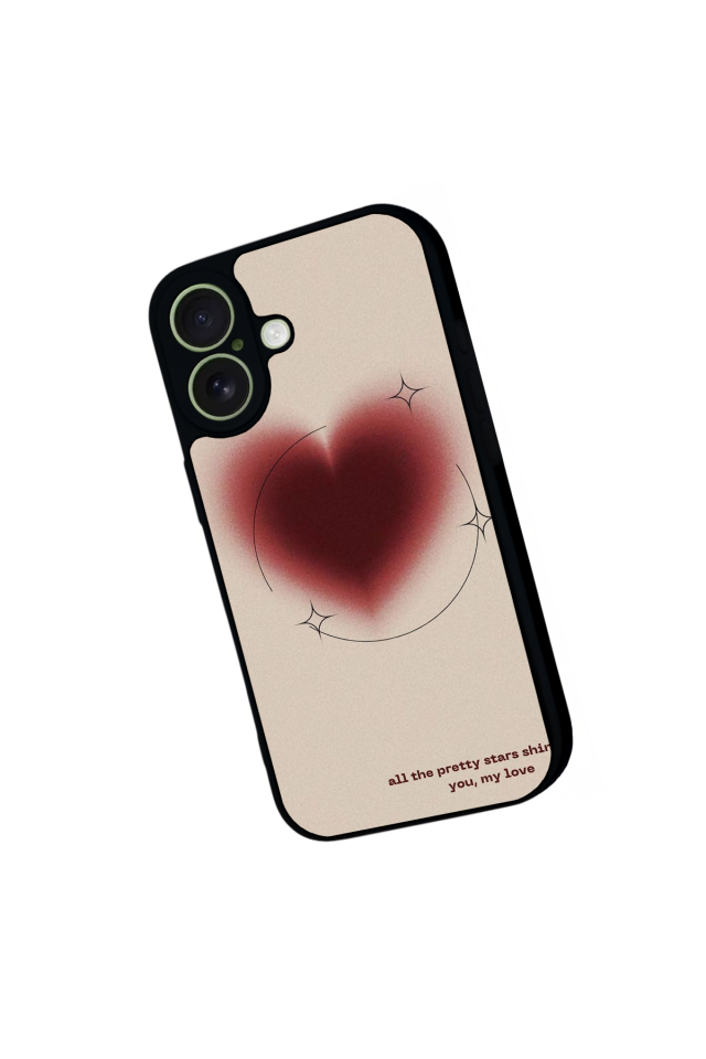 iPhone 17 Uyumlu Kalp Love Tasarımlı Glossy Premium Kılıf