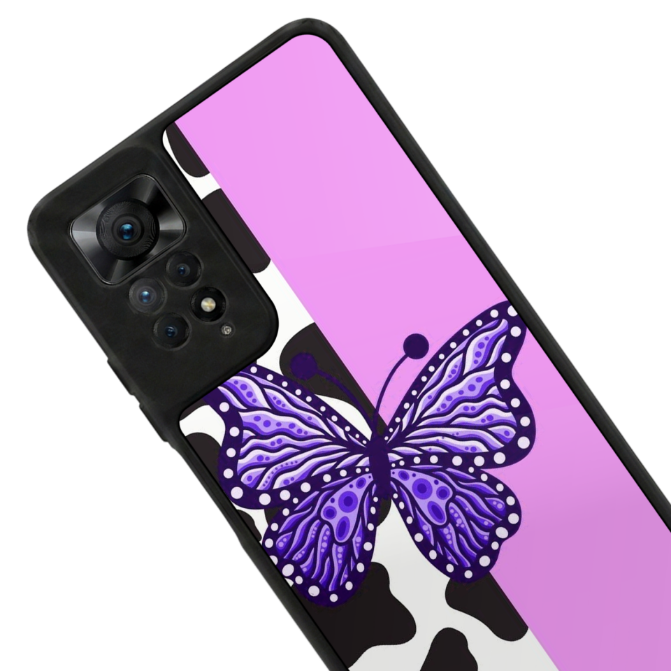 Xiaomi Redmi Note 11 Pro Uyumlu Kelebek Tasarımlı Glossy Premium Kılıf