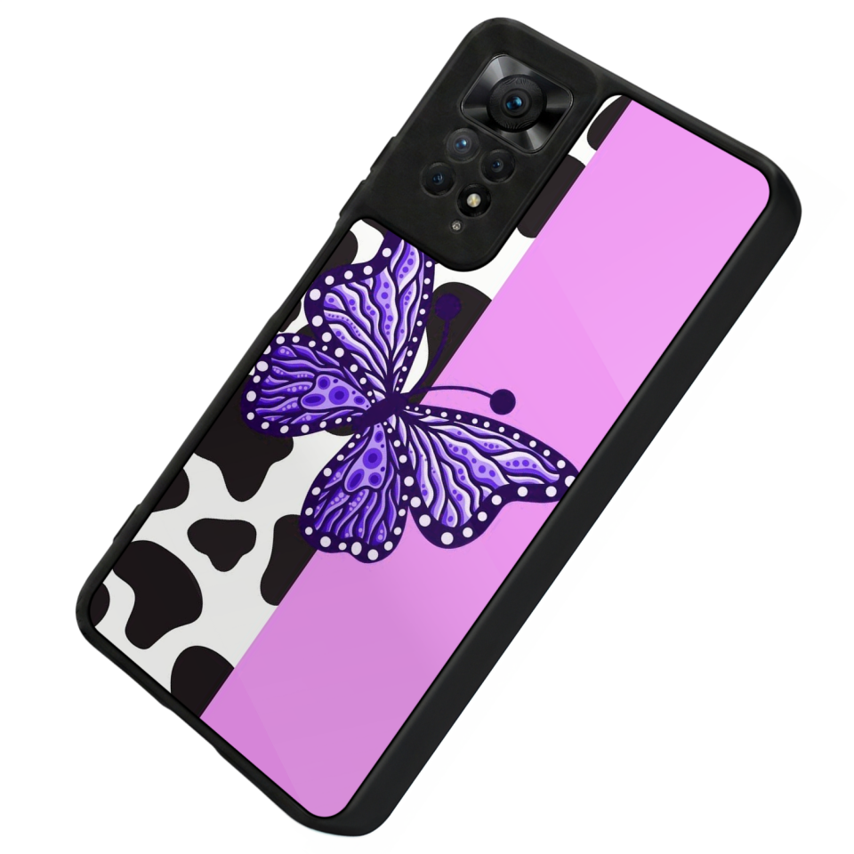 Xiaomi Redmi Note 11 Pro Uyumlu Kelebek Tasarımlı Glossy Premium Kılıf