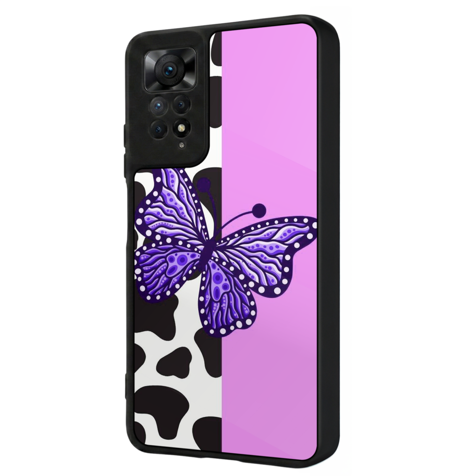 Xiaomi Redmi Note 11 Pro Uyumlu Kelebek Tasarımlı Glossy Premium Kılıf