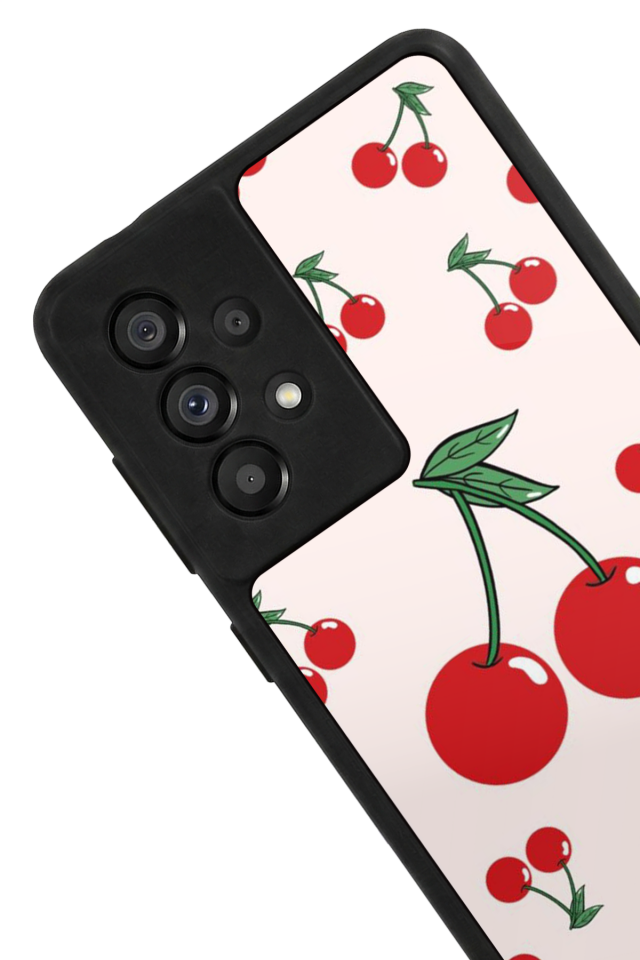 Samsung Galaxy A73 Uyumlu Kiraz Tasarımlı Glossy Premium Kılıf